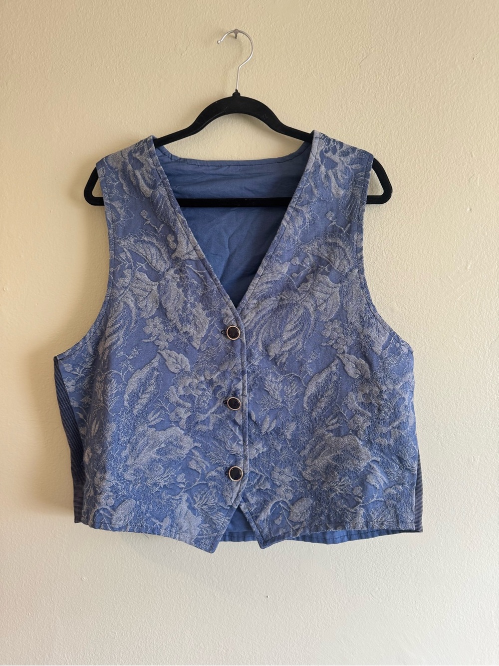 Vintage 90s floral jacquard vest